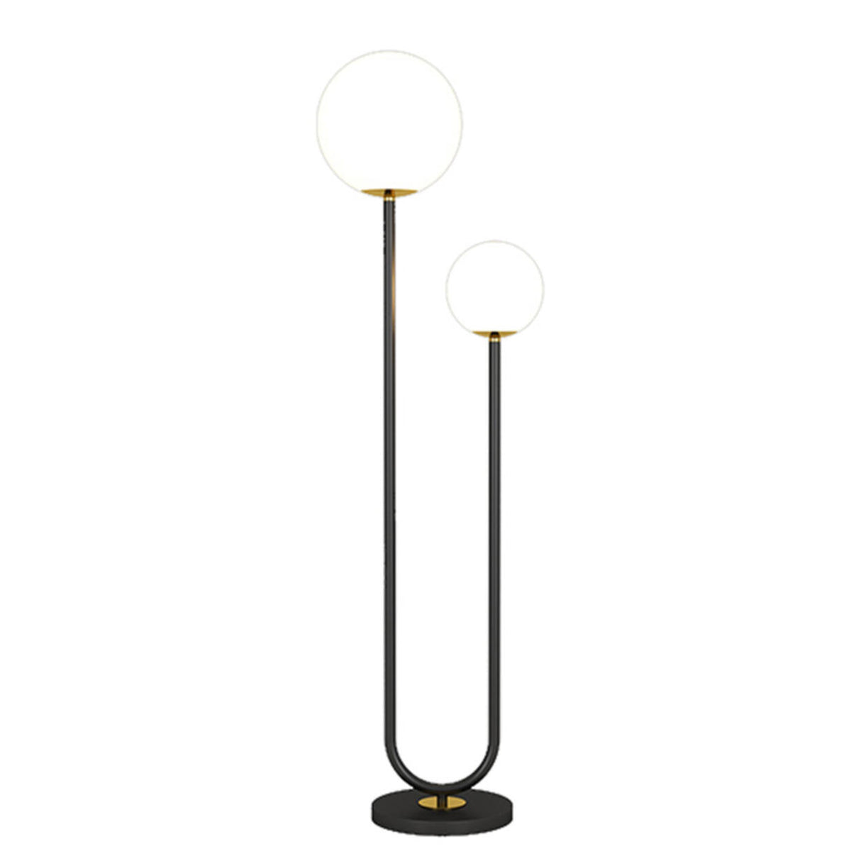 Double Globe and U-Shaped Modern Red Floor Light Image - 8