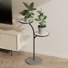 Double Layer Round Tray Branch Plant Stand Gold-White Image - 24