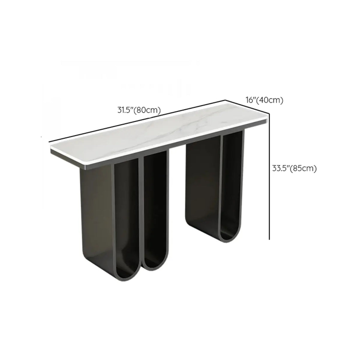Double Pedestal Stone-Gold Entry Hall Console Table Image - 9