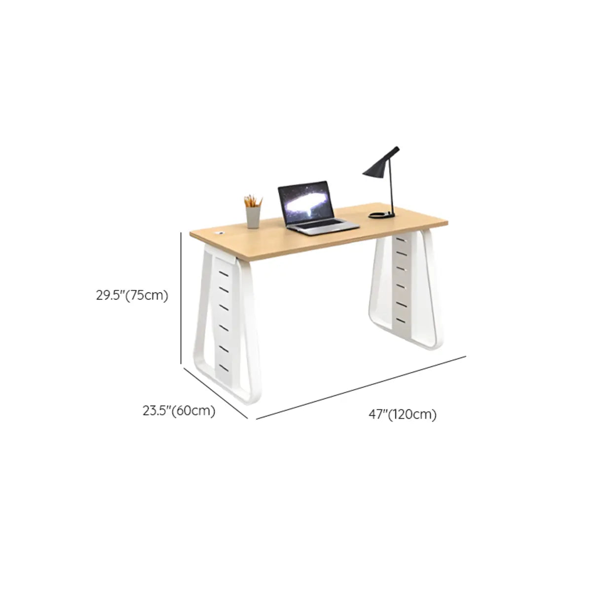 Double Pedestal Timber Beige Twin Storage Office Desk Set 