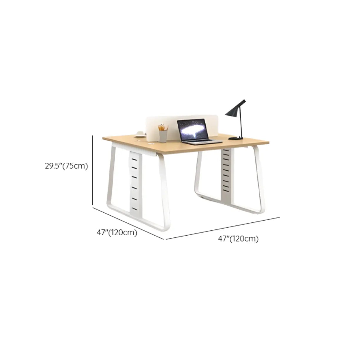 Double Pedestal Timber Beige Twin Storage Office Desk Set Image - 20