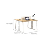 Double Pedestal Timber Beige Twin Storage Office Desk Set Image - 20