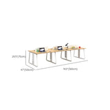 Double Pedestal Timber Beige Twin Storage Office Desk Set Image - 22