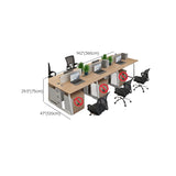 Double Pedestal Timber Beige Twin Storage Office Desk Set Image - 28