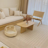 Double Pedestal Wooden Rectangular Top Coffee Table Image - 12