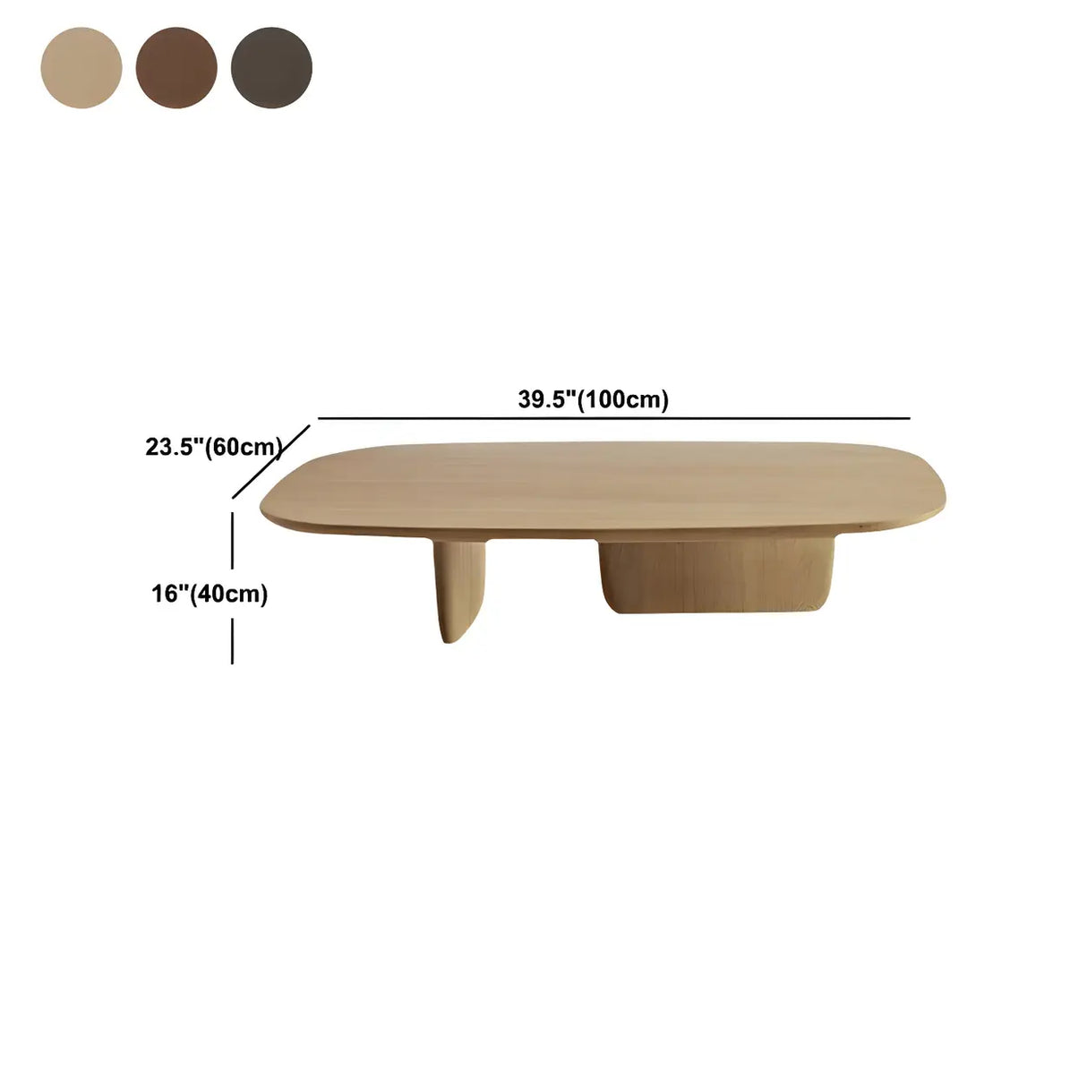 Double Pedestal Wooden Rectangular Top Coffee Table Image - 14