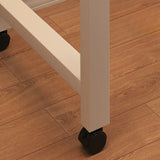 Double White Wooden Writing Desk with Storage Image - 10