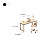 Double White Wooden Writing Desk with Storage Image - 12