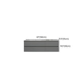 Dove Grey Wall Mounted Bathroom Vanity with Stone Top Image - 30