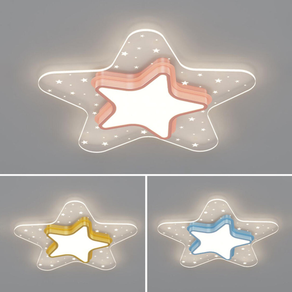 Dreamy Blue Heart-Shaped LED Flush Mount Ceiling Light Image - 8