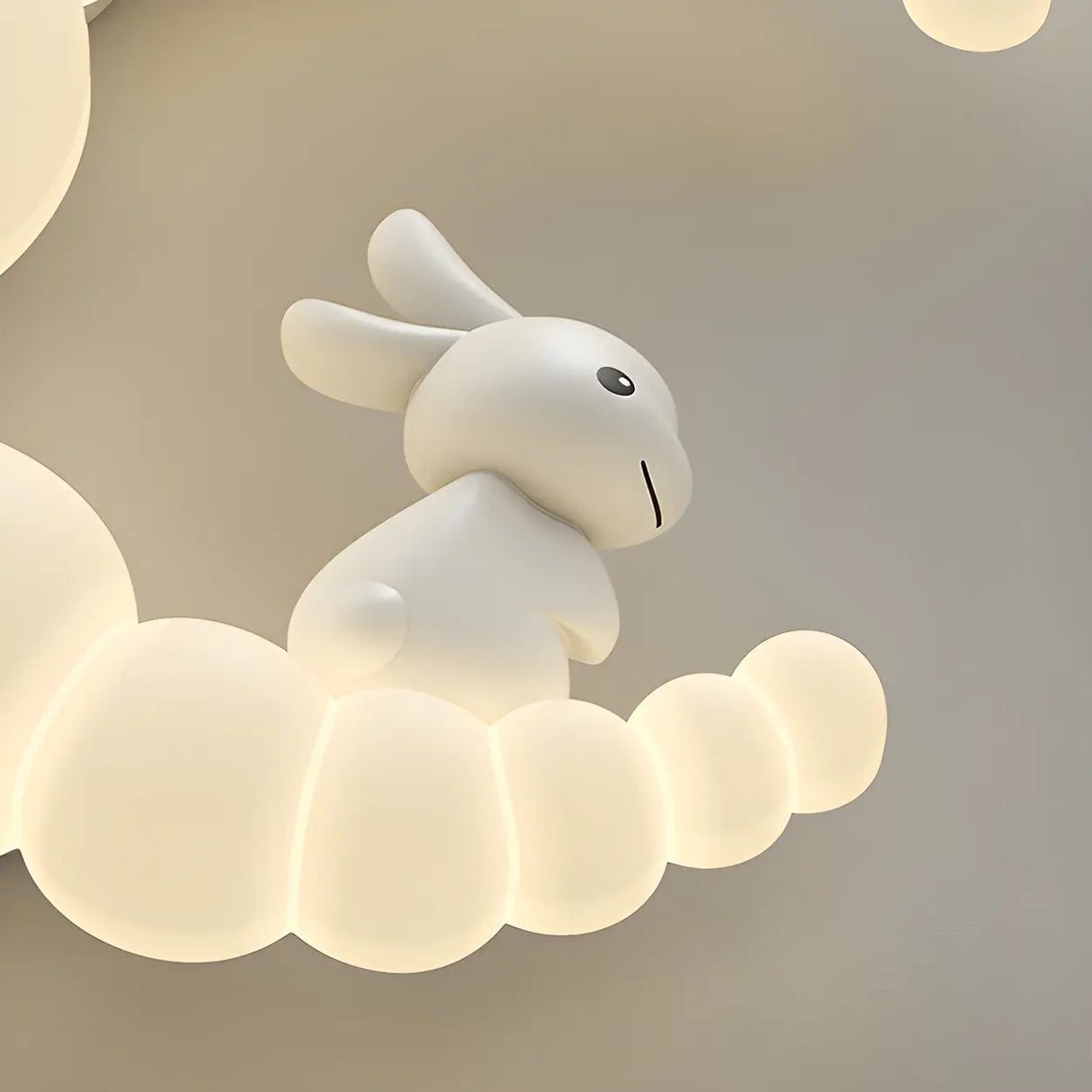 Dreamy White Crescent Resin Flush Mount Ceiling Light Image - 12