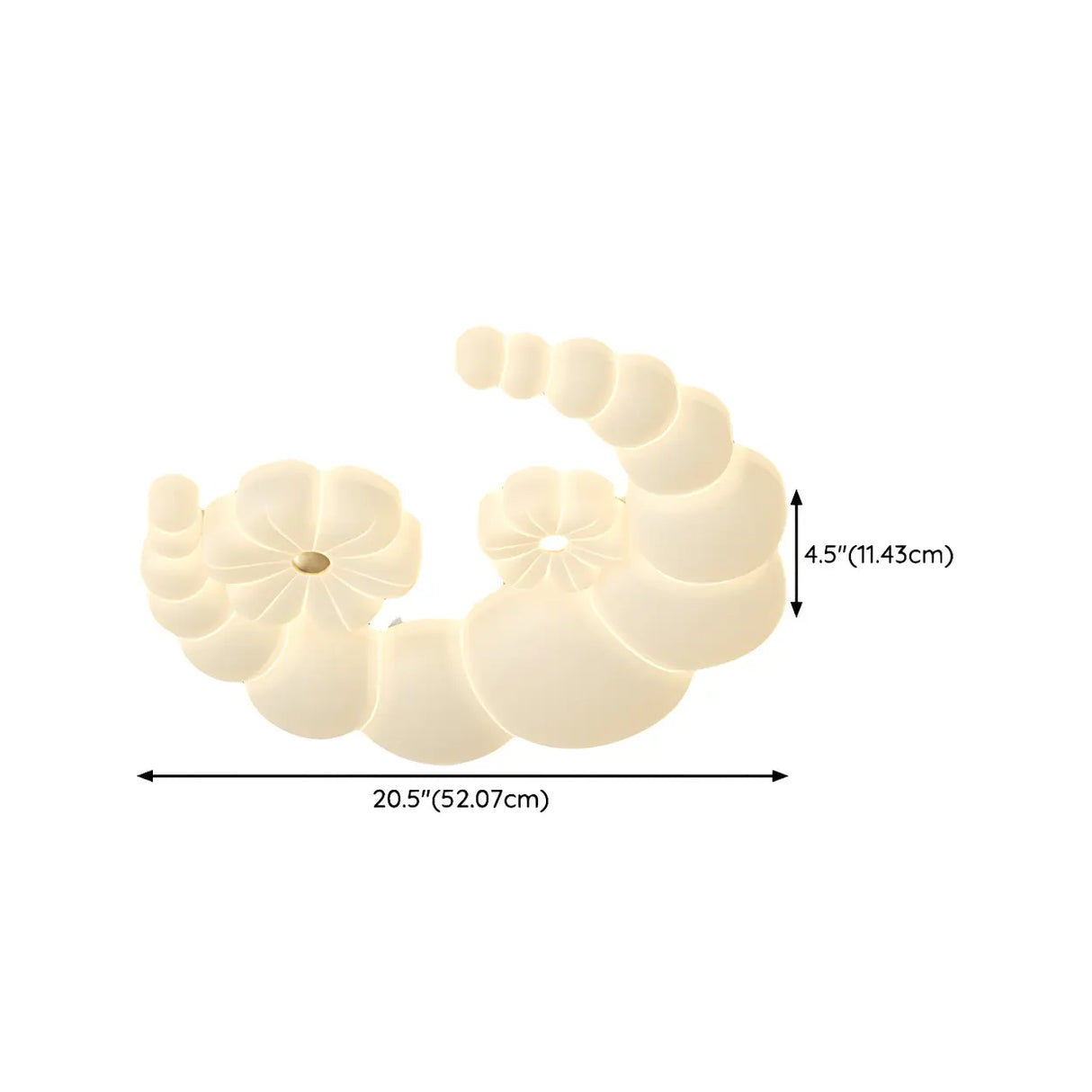 Dreamy White Crescent Resin Flush Mount Ceiling Light Image - 19