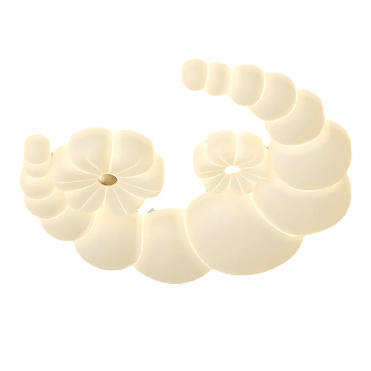 Dreamy White Crescent Resin Flush Mount Ceiling Light Image - 8