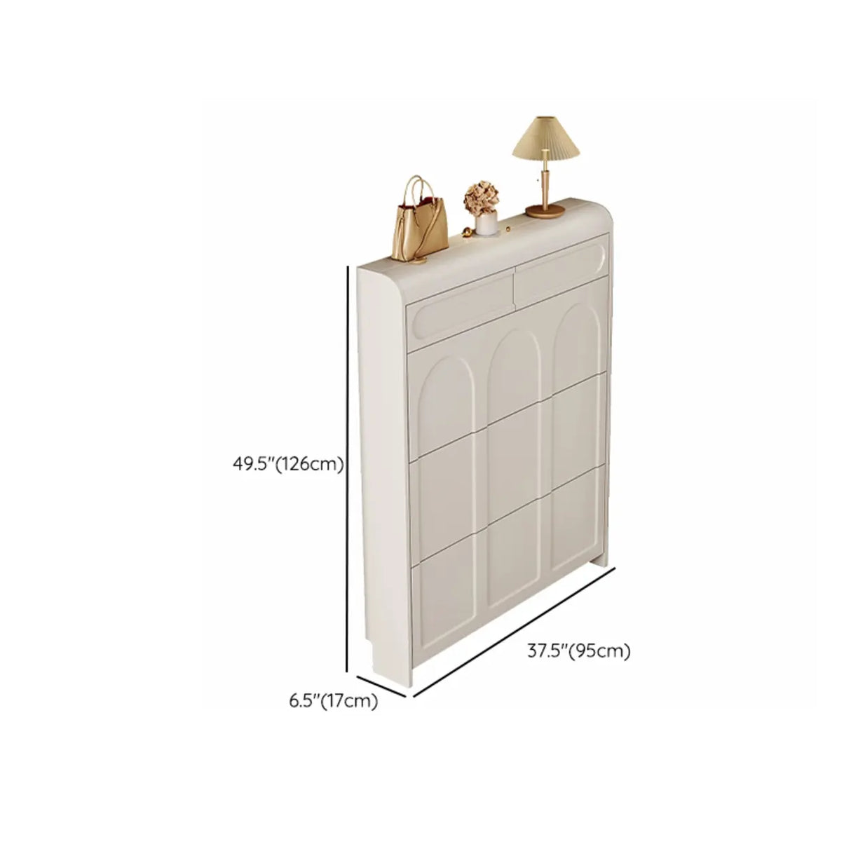 Drop Front Wall-Mounted White Adjustable Shoe Storage Image - 20
