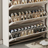 Drop Front Wall-Mounted White Adjustable Shoe Storage Image - 9