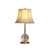 Drum-Shaped Shade Crystal Ball Base Bedside Table Lamp Image - 5