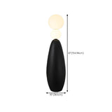 Dual Spheres Contemporary Black Sculptural Floor Lamp Image - 12