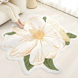 Easy Care Contemporary Floral Shaped Wool Blue Area Rug Image - 13