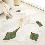 Easy Care Contemporary Floral Shaped Wool Blue Area Rug Image - 1