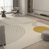 Easy Care Modern Beige Geometric Polyester Area Rug Image - 4