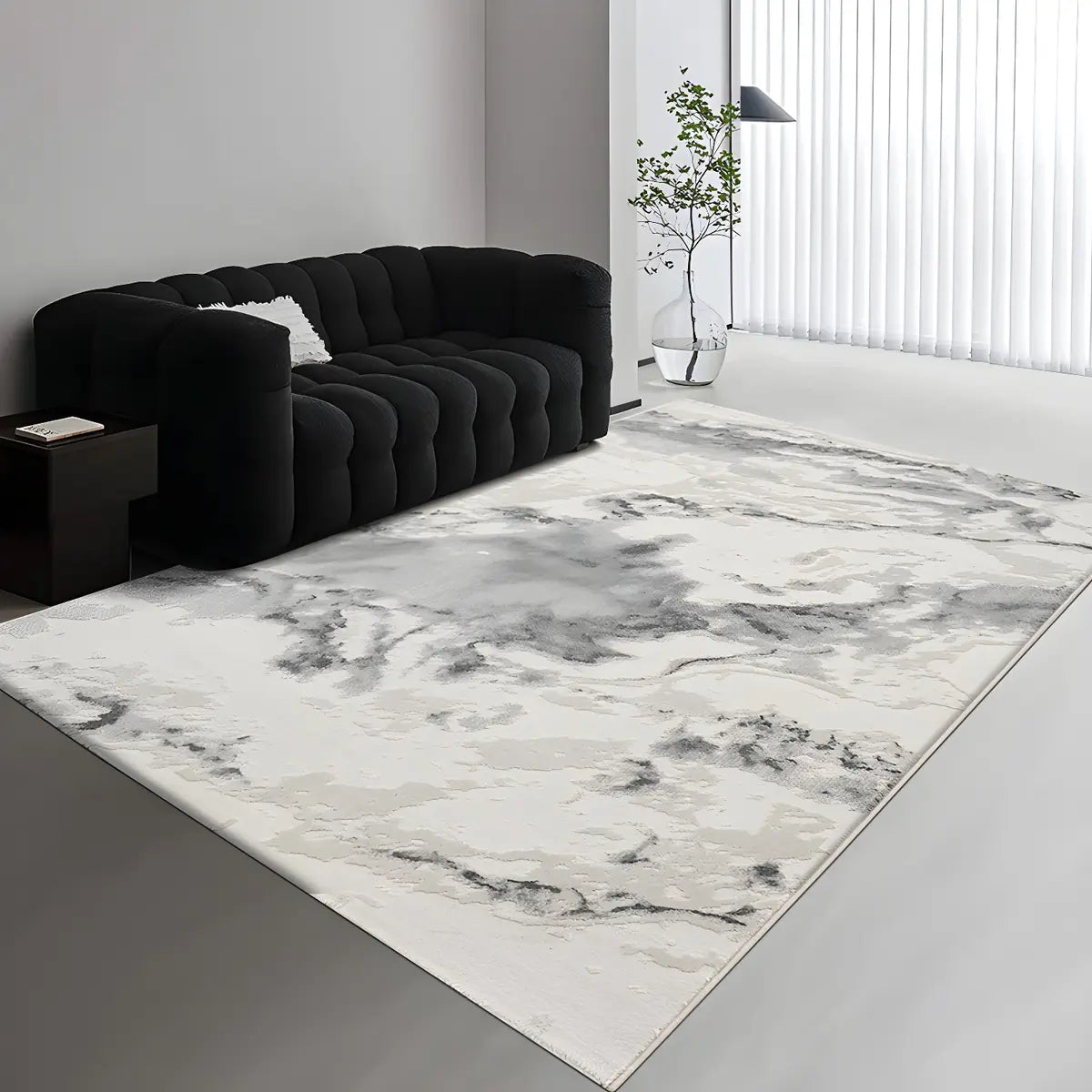 Easy Care Rectangle Polyester Solid Color Area Rug Image - 5