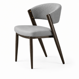 Curved Back Faux Leather Metal Dining Chair
