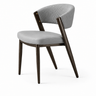 Curved Back Faux Leather Metal Dining Chair