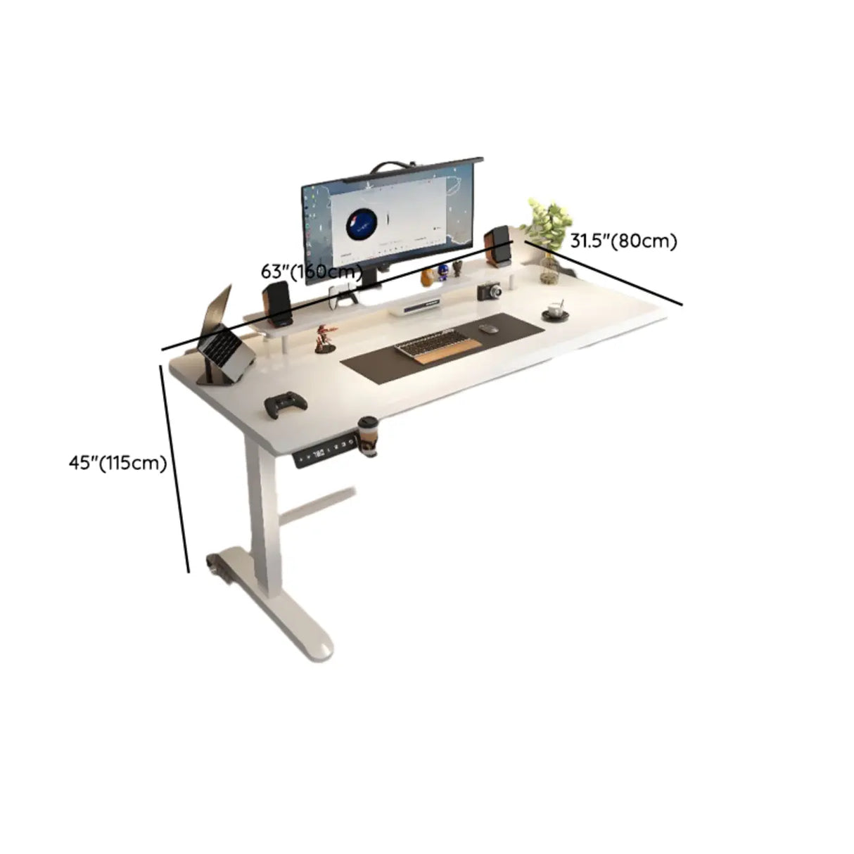 Electric Adjustable L-Shaped Wooden Computer Desk Image - 15