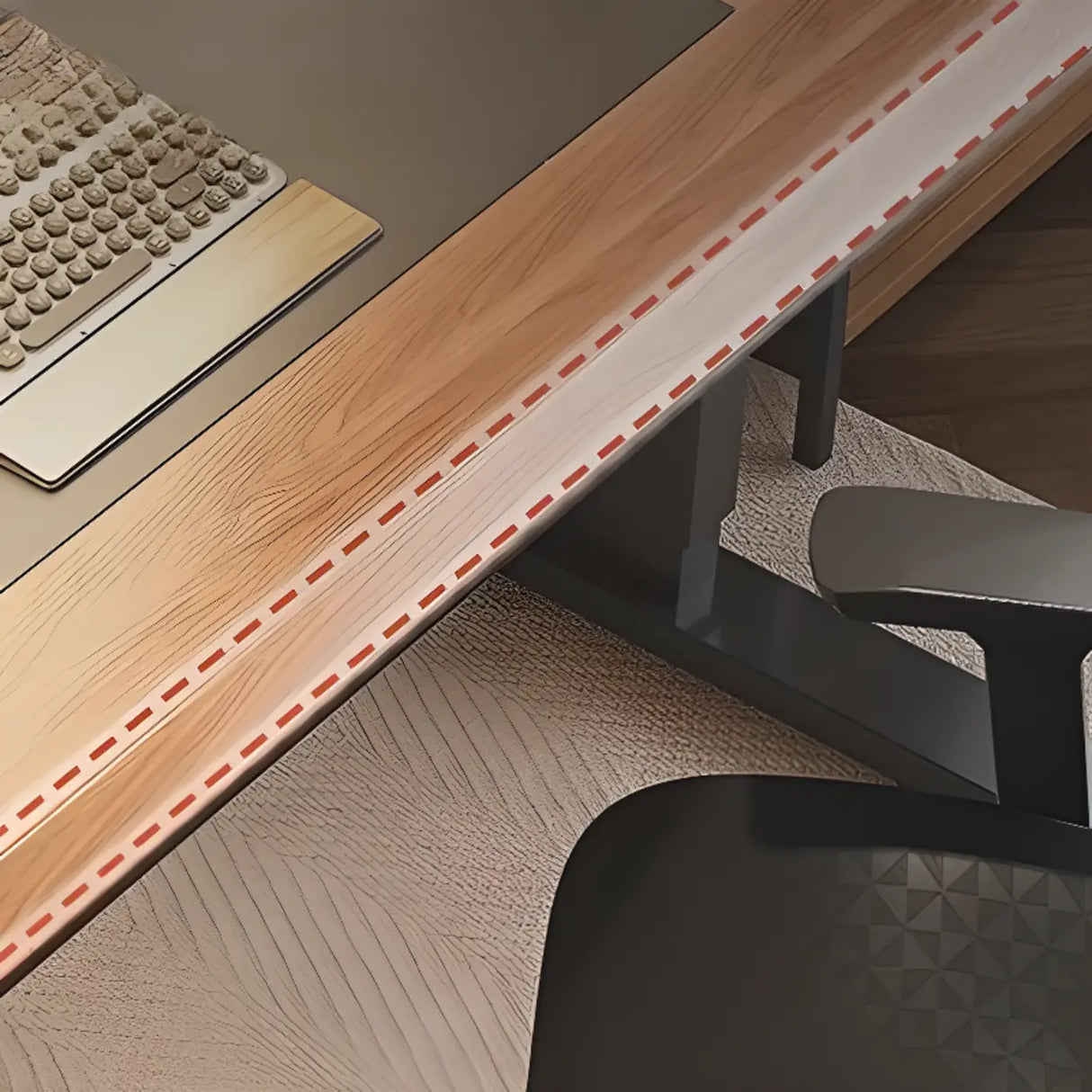 Electric Adjustable L-Shaped Wooden Computer Desk Image - 4