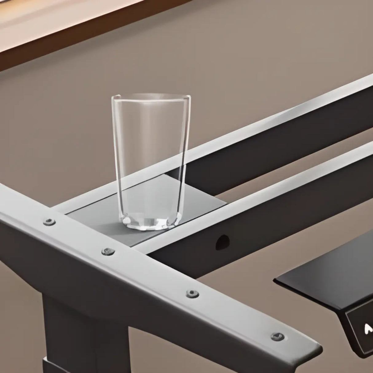Electric Adjustable L-Shaped Wooden Computer Desk Image - 6