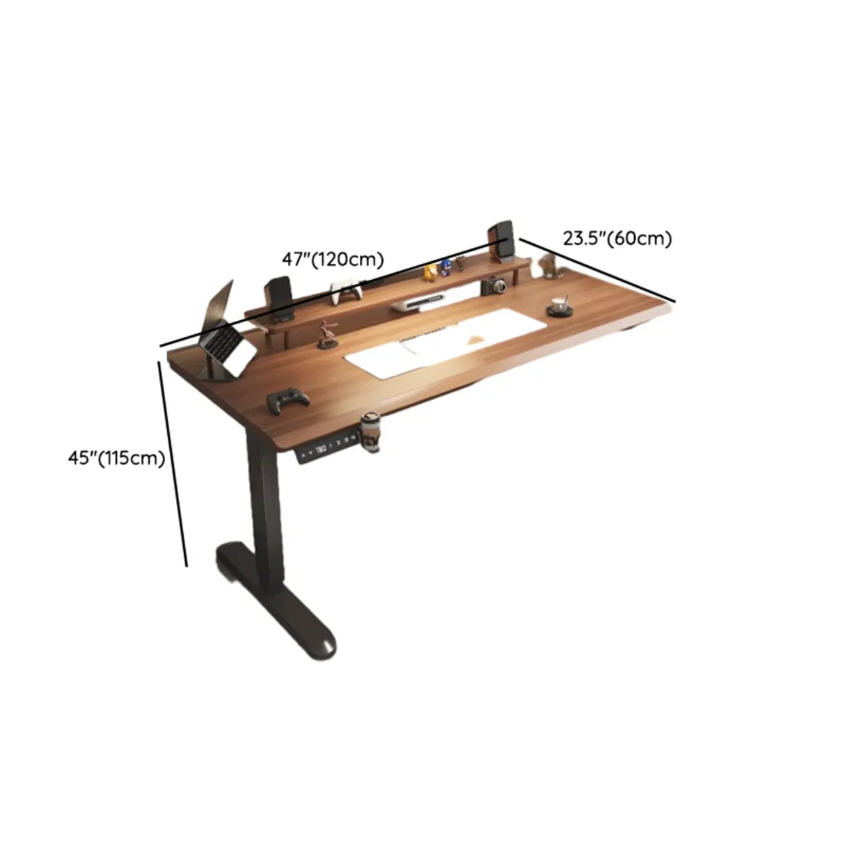 Electric Adjustable L-Shaped Wooden Computer Desk 