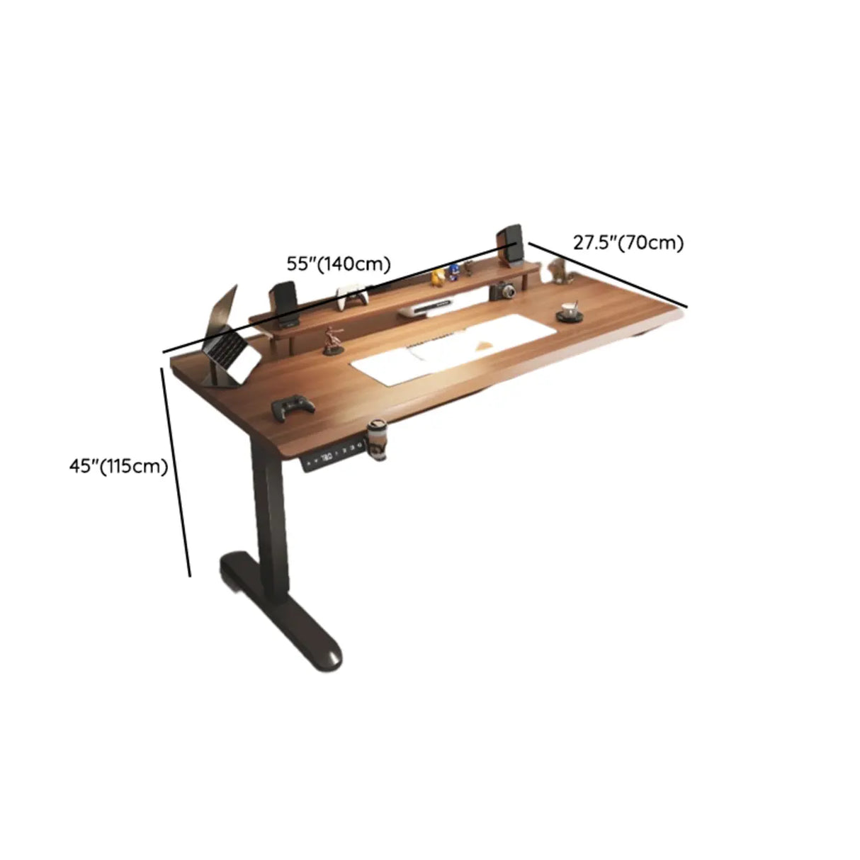Electric Adjustable L-Shaped Wooden Computer Desk Image - 10