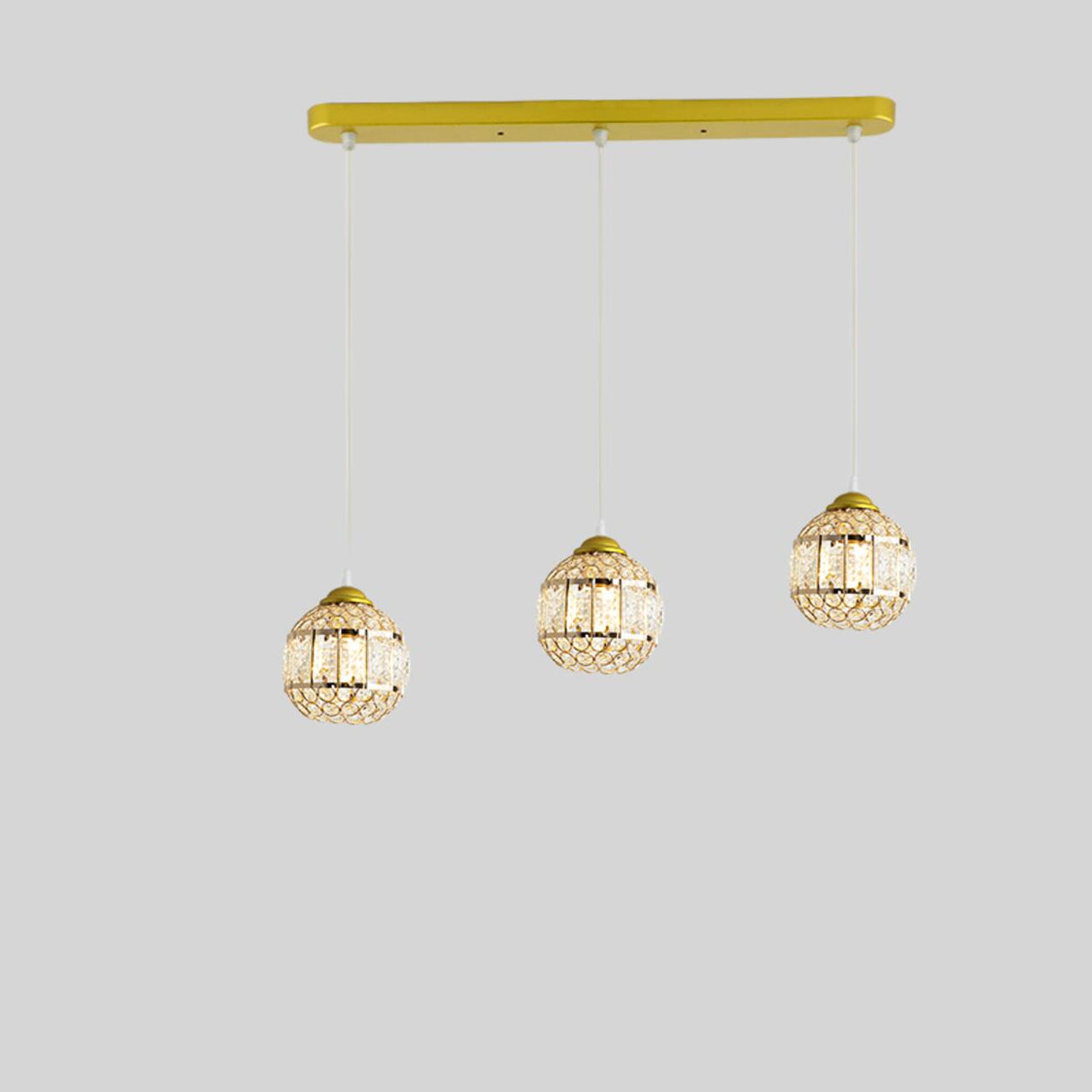 Elegant 3-Light Crystal Cylinder Pendant Island Light Image - 5