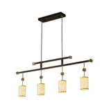 Elegant 4-Light Clear Cylindrical Island Pendant Light Image - 5