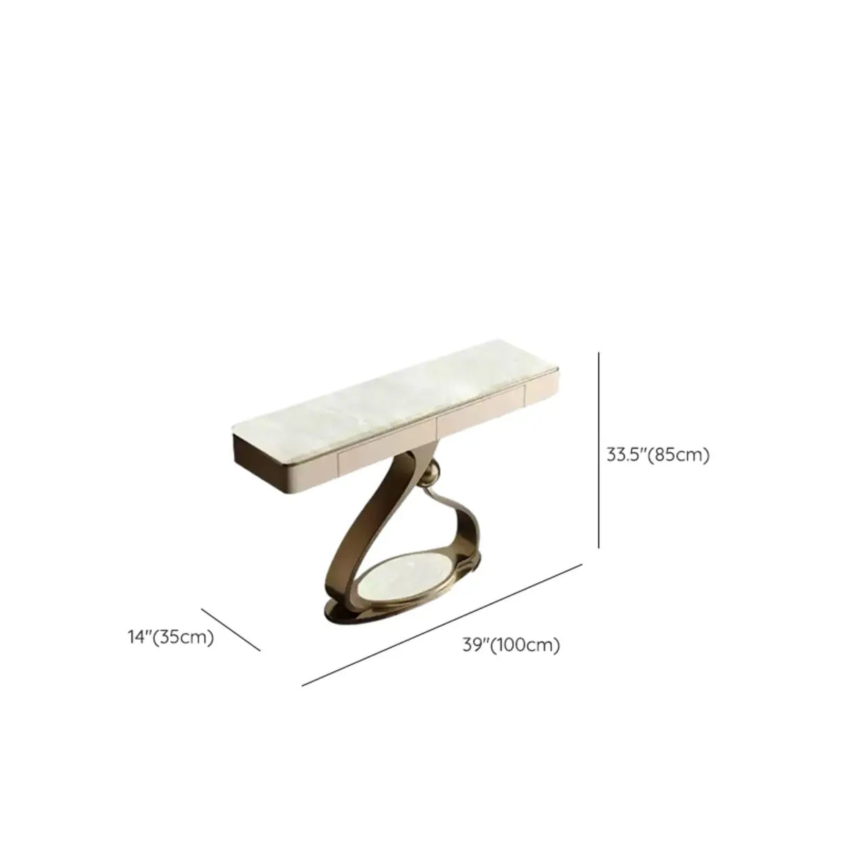 Elegant Abstract Blue Marble Storage Console Table 