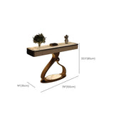 Elegant Abstract Blue Marble Storage Console Table Image - 16