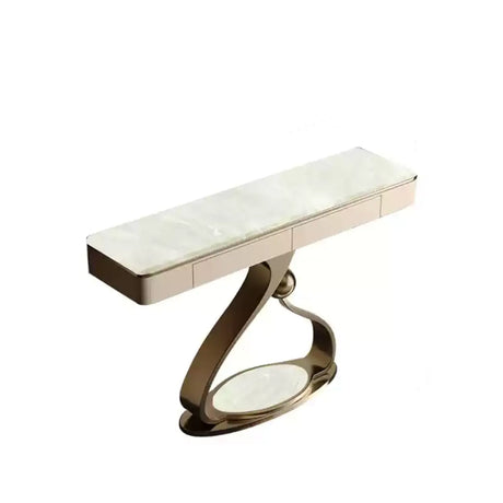 Elegant Abstract Blue Marble Storage Console Table Image - 2