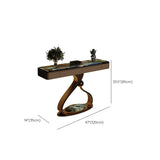 Elegant Abstract Blue Marble Storage Console Table Image - 21