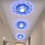 Elegant Aisle Pink Floral Crystal LED Flush Mount Light Image - 3