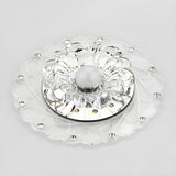 Elegant Aisle Pink Floral Crystal LED Flush Mount Light Image - 5