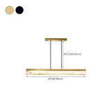 Elegant Alabaster Linear Adjustable Island Pendant Light #size