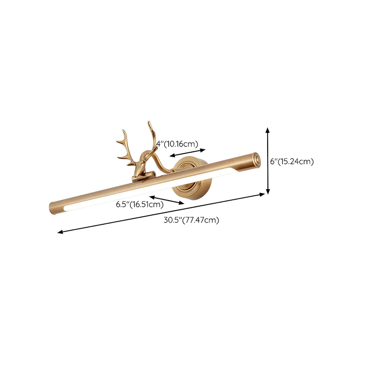 Elegant Antler-Inspired Brass Metal Vanity Light 