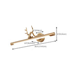 Elegant Antler-Inspired Brass Metal Vanity Light #size