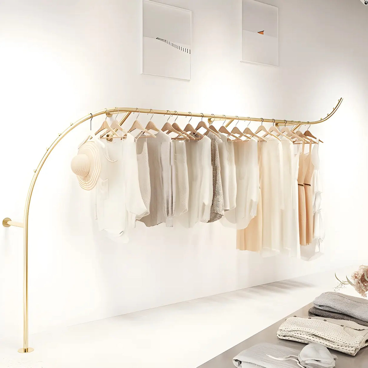 Elegant Arc Metal Gold Large Wall Mounted Coat Rack Image - 14