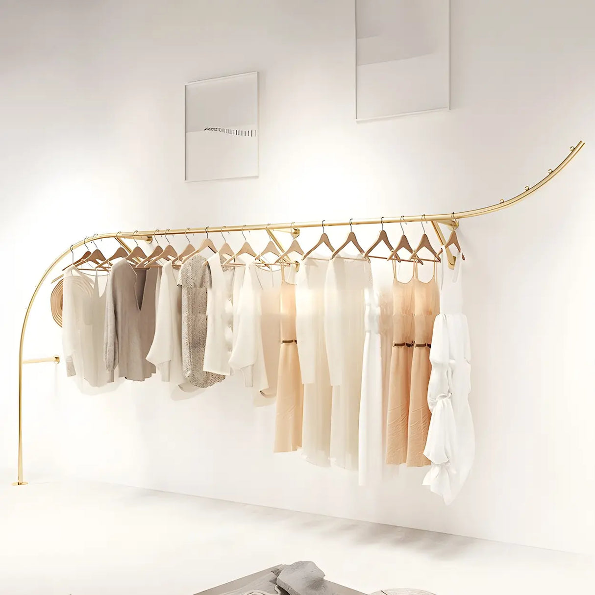 Elegant Arc Metal Gold Large Wall Mounted Coat Rack Image - 15