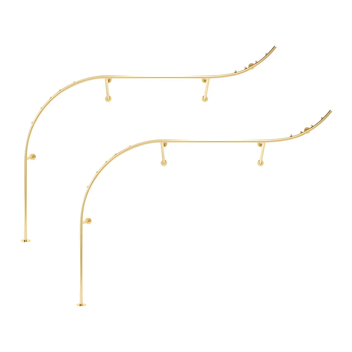 Elegant Arc Metal Gold Large Wall Mounted Coat Rack Image - 3