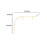 Elegant Arc Metal Gold Large Wall Mounted Coat Rack #size
