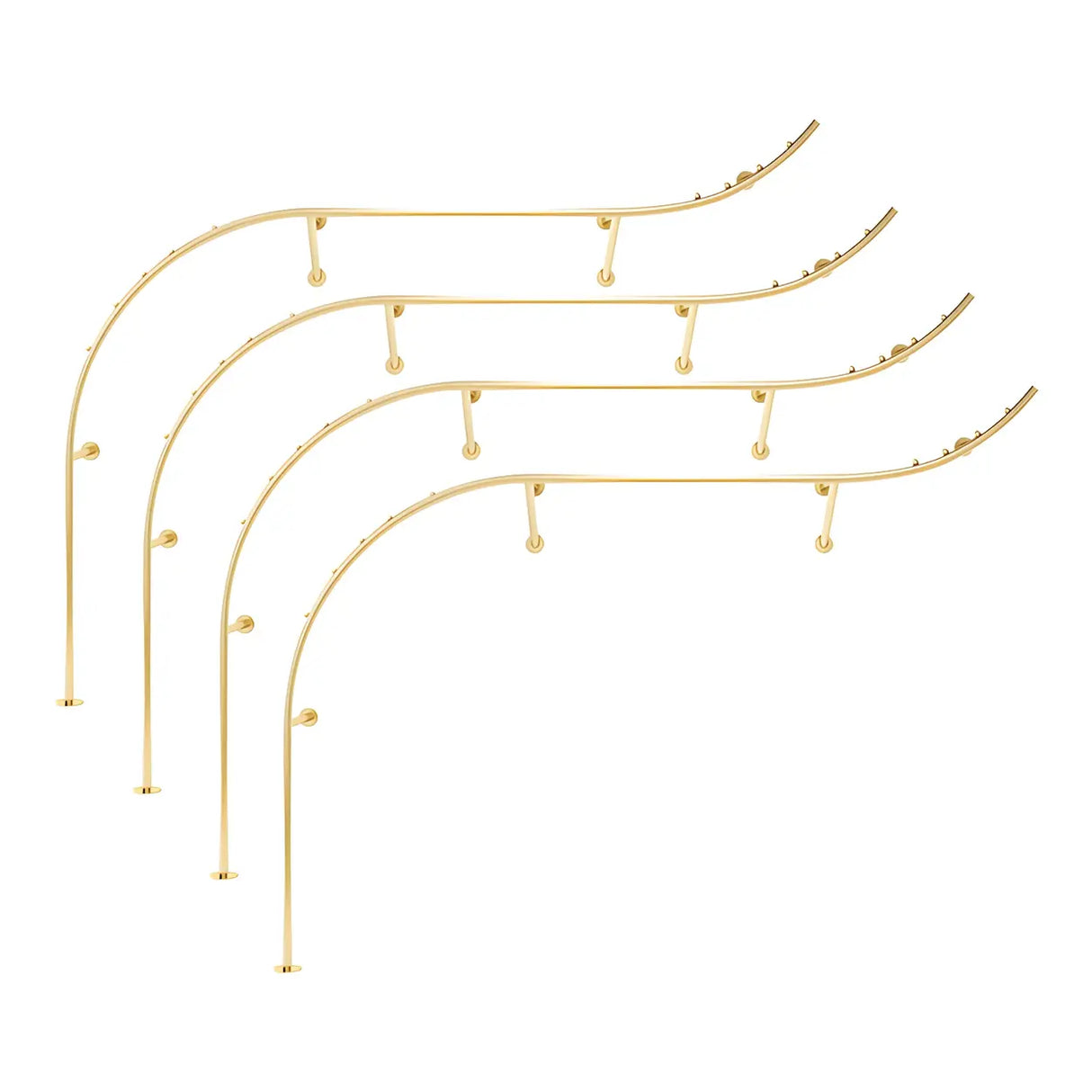 Elegant Arc Metal Gold Large Wall Mounted Coat Rack Image - 5