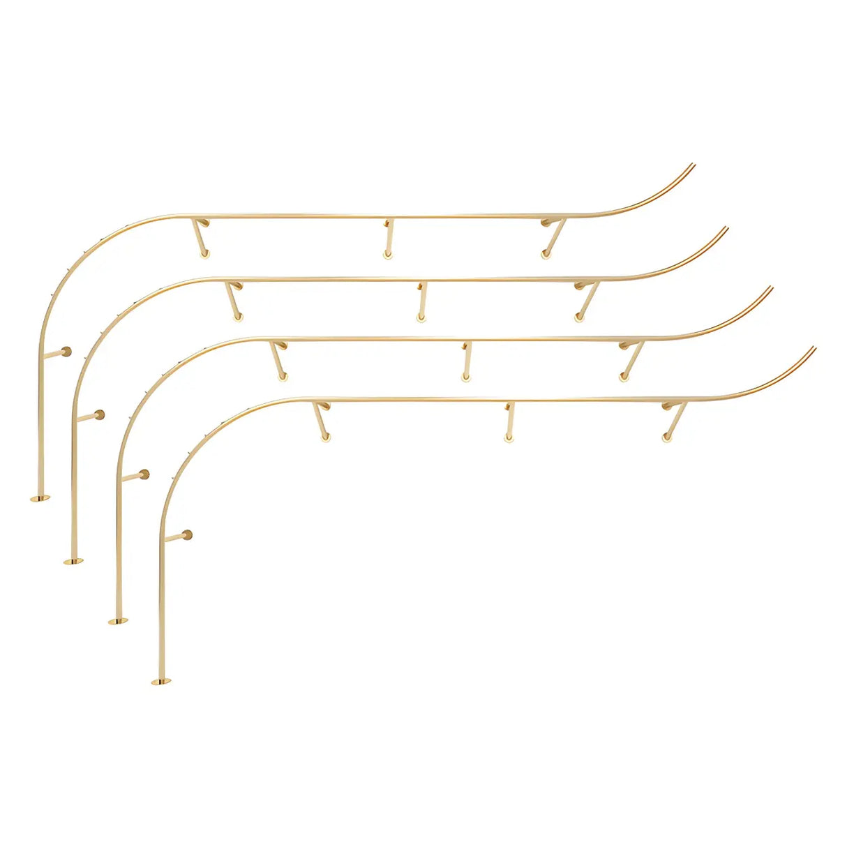 Elegant Arc Metal Gold Large Wall Mounted Coat Rack Image - 9