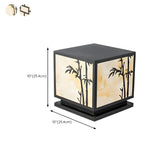 Elegant Bamboo Pattern Square Outdoor Post Table Lamp Image - 16